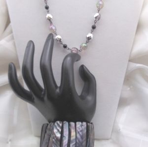 Vintage Arcrylic Necklace & Abalone bracel